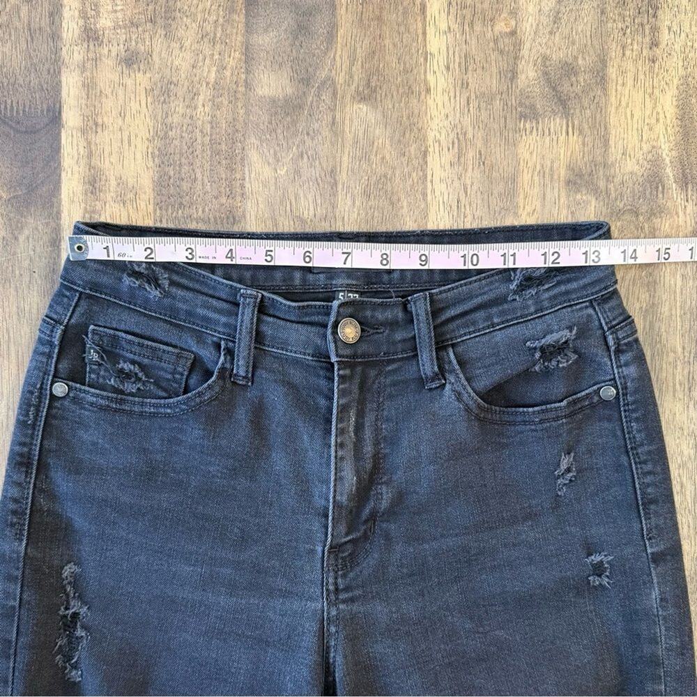 Judy Blue Jeans Distressed Boyfriend Fit Denim Los Angeles Black Women's Sz 5/27 - Picture 3 of 8